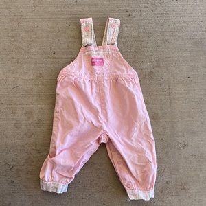 Oshkosh b’gosh vintage pink overalls with cute floral tulip borders